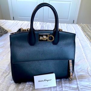 Ferragamo M The Studio bag Beige-Nero